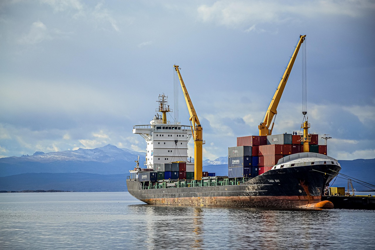 marine cargo ship port industrial transport